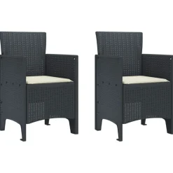 vidaXL Silla de Jardín 2 pcs Antracita 53 x 49 x 85 cm Polipropileno New