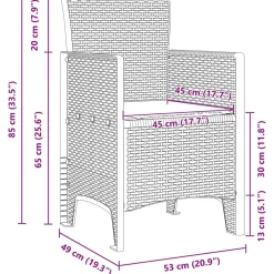 vidaXL Silla de Jardín 2 pcs Antracita 53 x 49 x 85 cm Polipropileno New