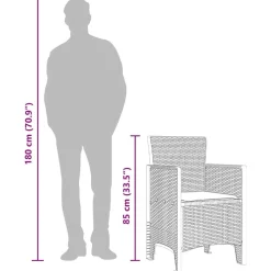 vidaXL Silla de Jardín 2 pcs Antracita 53 x 49 x 85 cm Polipropileno New