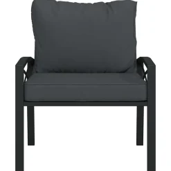 vidaXL Muebles De Jardín-Silla de jardín acero con cojines 68x76x79 cm