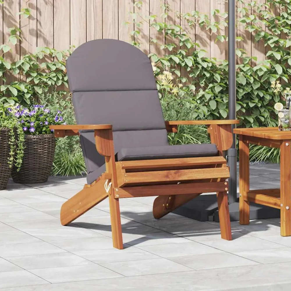 vidaXL Muebles De Jardín-Silla de jardín Adirondack con cojines madera maciza acacia