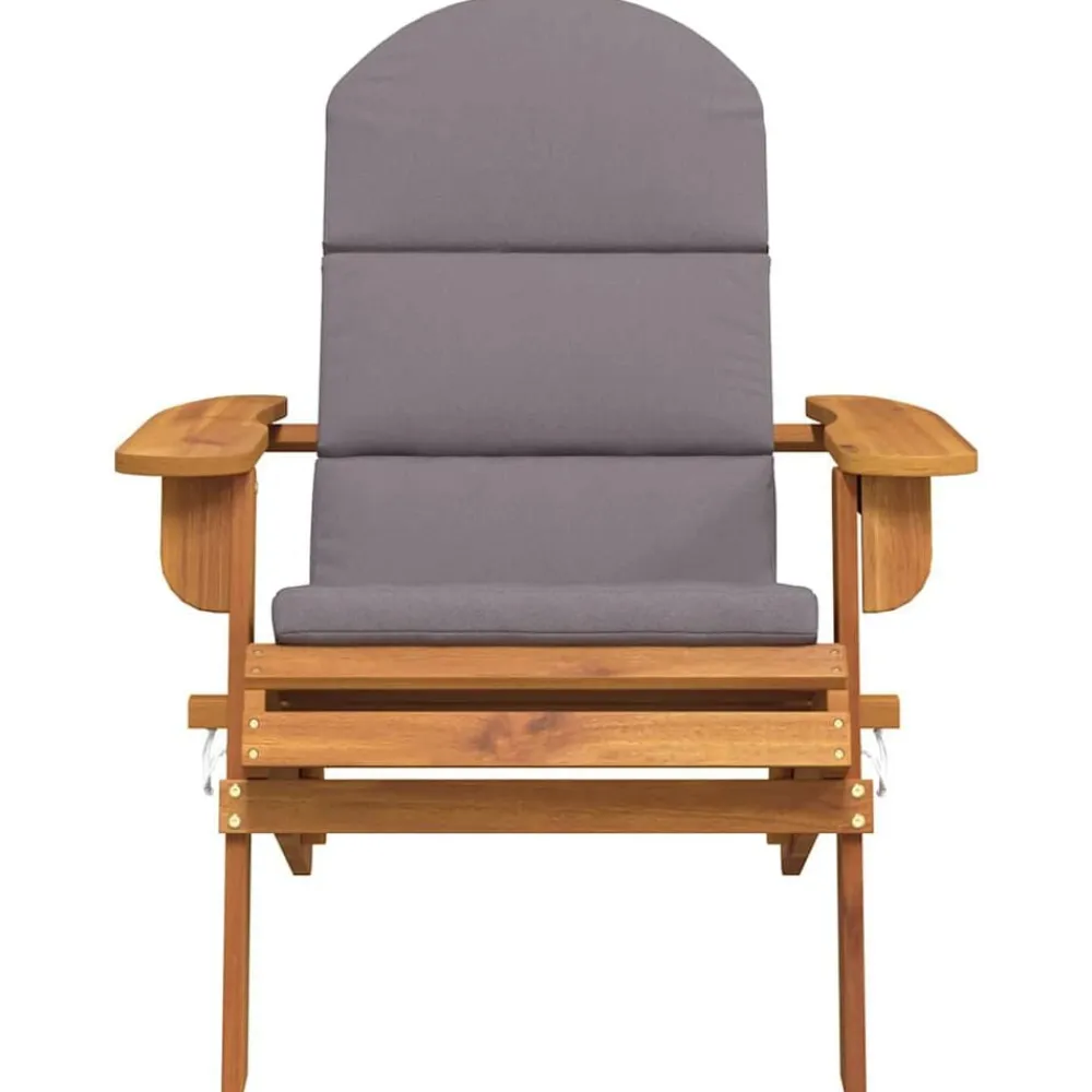 vidaXL Muebles De Jardín-Silla de jardín Adirondack con cojines madera maciza acacia