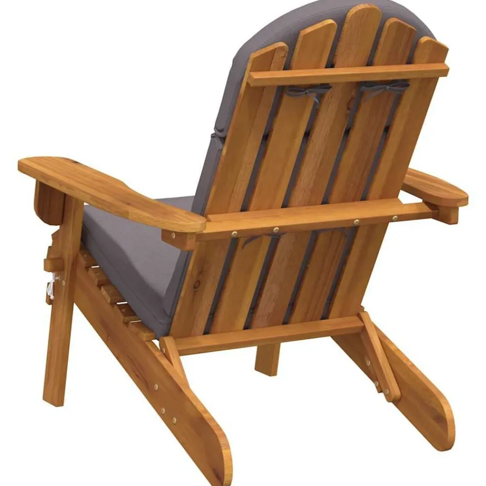 vidaXL Muebles De Jardín-Silla de jardín Adirondack con cojines madera maciza acacia