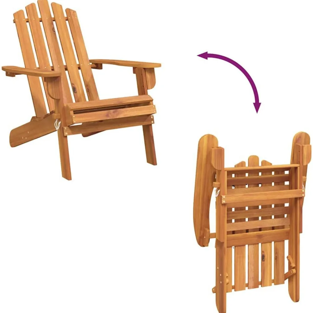 vidaXL Muebles De Jardín-Silla de jardín Adirondack de madera maciza de acacia