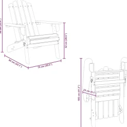vidaXL Muebles De Jardín-Silla de jardín Adirondack de madera maciza de acacia