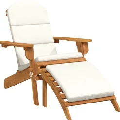 vidaXL Muebles De Jardín-Silla de jardín Adirondack con reposapiés madera maciza acacia
