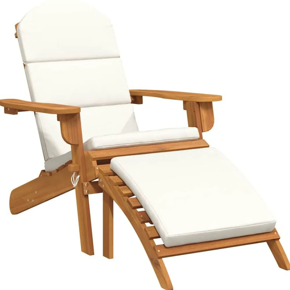 vidaXL Muebles De Jardín-Silla de jardín Adirondack con reposapiés madera maciza acacia