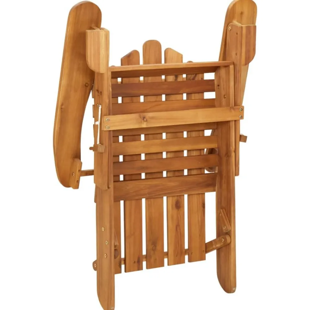 vidaXL Muebles De Jardín-Silla de jardín Adirondack con reposapiés madera maciza acacia