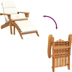 vidaXL Muebles De Jardín-Silla de jardín Adirondack con reposapiés madera maciza acacia