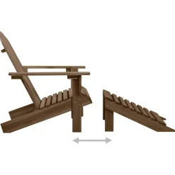vidaXL Muebles De Jardín-Silla de jardín con otomana de madera marrón