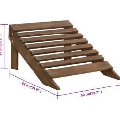 vidaXL Muebles De Jardín-Silla de jardín con otomana de madera marrón