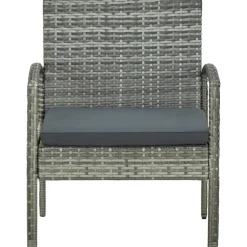 vidaXL Muebles De Jardín-Silla de jardín con cojín ratán sintético