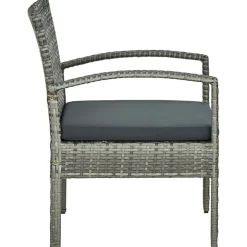 vidaXL Muebles De Jardín-Silla de jardín con cojín ratán sintético