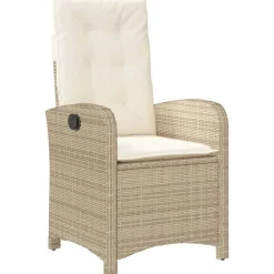 vidaXL Muebles De Jardín-Silla de jardín reclinable con cojines ratán sintético