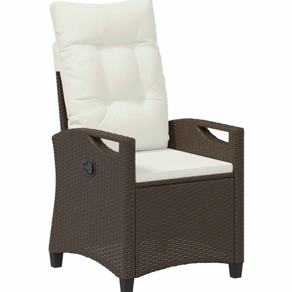 vidaXL Muebles De Jardín-Silla de jardín reclinable Marrón y crema 56 x 60 x 112 cm