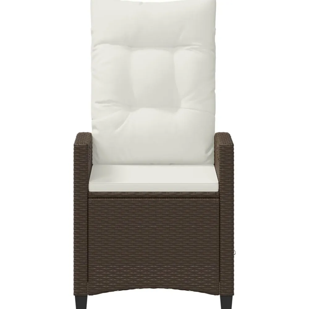 vidaXL Muebles De Jardín-Silla de jardín reclinable Marrón y crema 56 x 60 x 112 cm