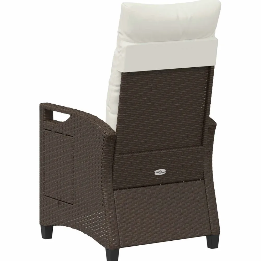 vidaXL Muebles De Jardín-Silla de jardín reclinable Marrón y crema 56 x 60 x 112 cm