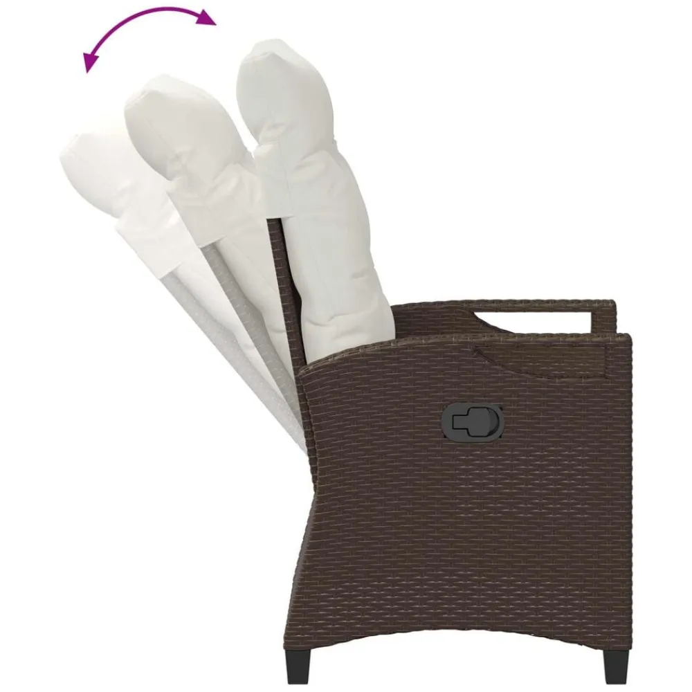 vidaXL Muebles De Jardín-Silla de jardín reclinable Marrón y crema 56 x 60 x 112 cm