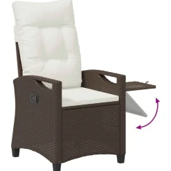 vidaXL Muebles De Jardín-Silla de jardín reclinable Marrón y crema 56 x 60 x 112 cm