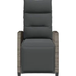 vidaXL Muebles De Jardín-Silla de jardín reclinable con mesa auxiliar ratán
