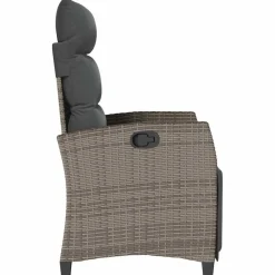 vidaXL Muebles De Jardín-Silla de jardín reclinable con mesa auxiliar ratán