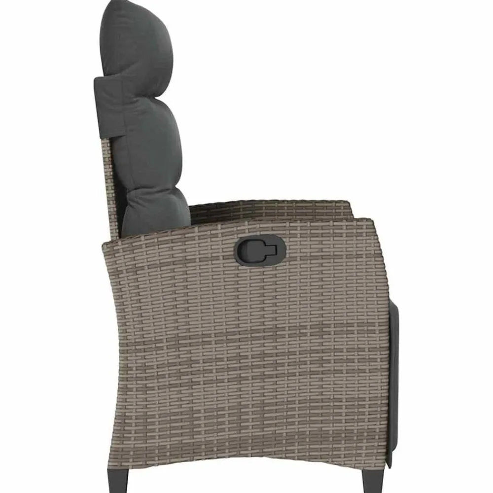 vidaXL Muebles De Jardín-Silla de jardín reclinable con mesa auxiliar ratán