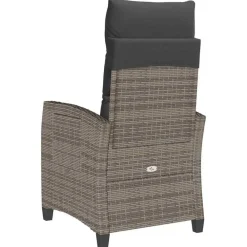 vidaXL Muebles De Jardín-Silla de jardín reclinable con mesa auxiliar ratán