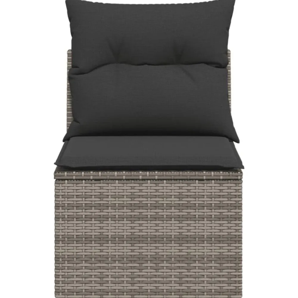 vidaXL Muebles De Jardín-Silla de jardín sin reposabrazos con cojines ratán PE