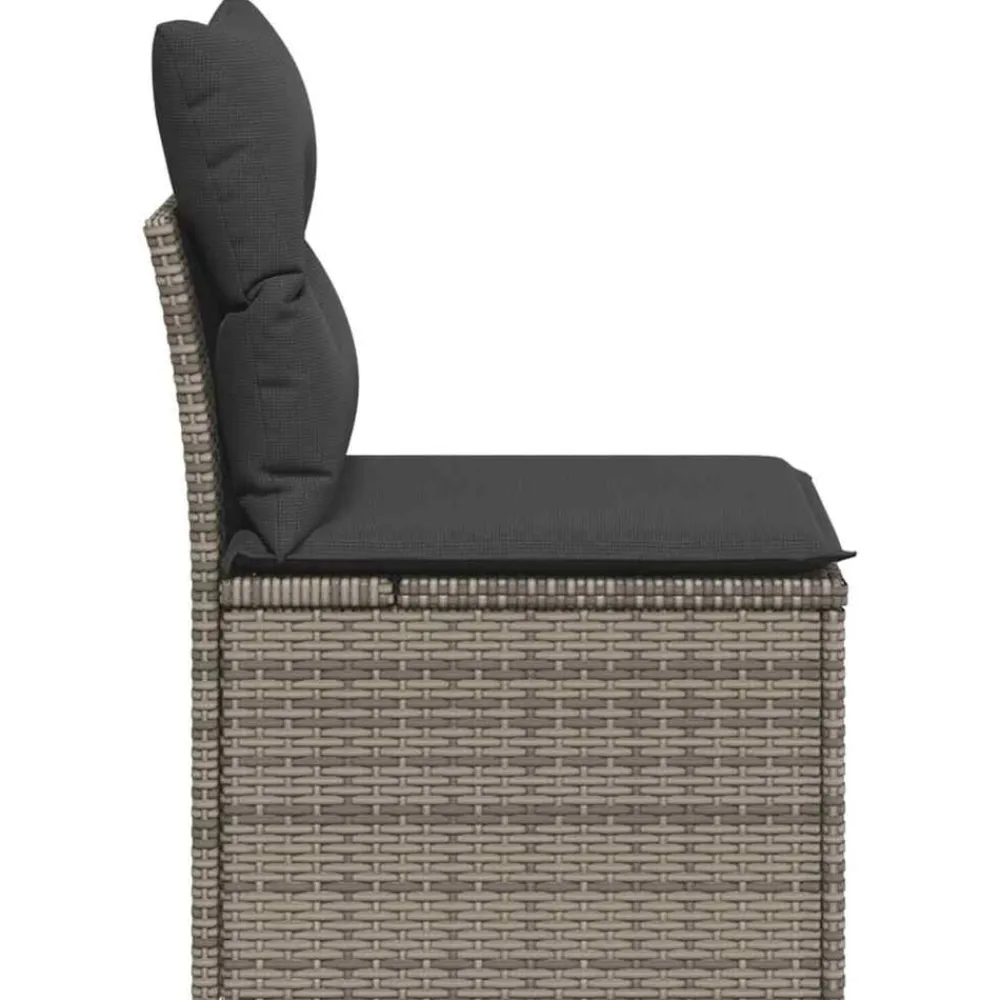 vidaXL Muebles De Jardín-Silla de jardín sin reposabrazos con cojines ratán PE