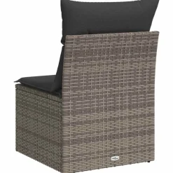 vidaXL Muebles De Jardín-Silla de jardín sin reposabrazos con cojines ratán PE