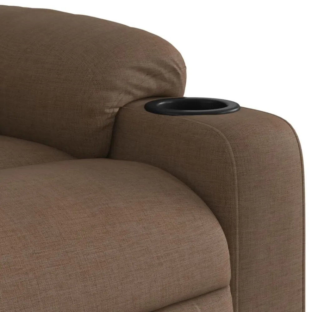 vidaXL Silla de masaje reclinable de pie de tela marrón Marrón Hot