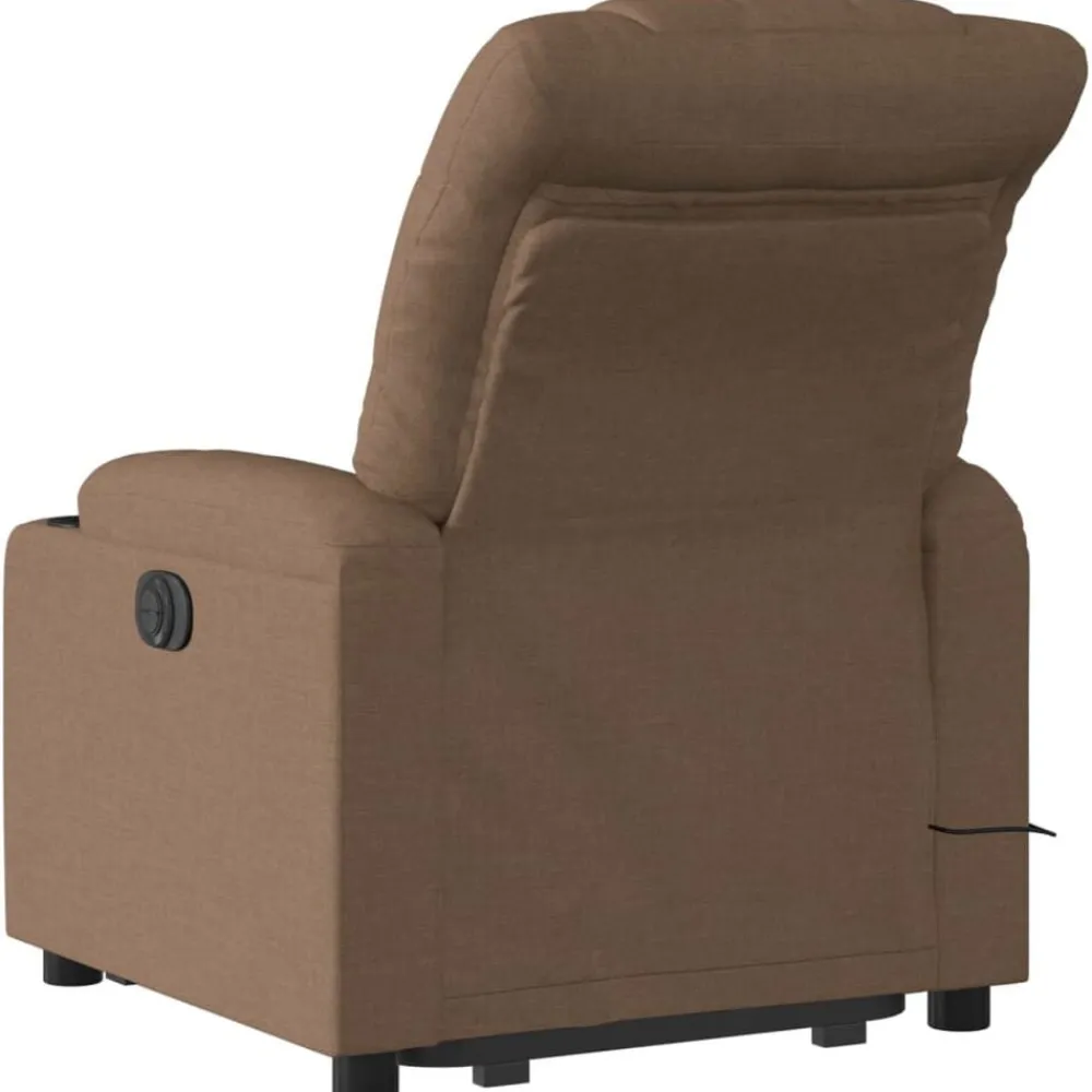 vidaXL Silla de masaje reclinable de pie de tela marrón Marrón Hot