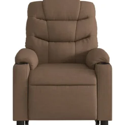 vidaXL Silla de masaje reclinable de pie de tela marrón Marrón Hot