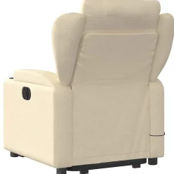 vidaXL Silla de masaje reclinable de pie de tela color Crema New