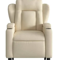 vidaXL Silla de masaje reclinable de pie de tela color Crema New