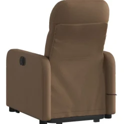 vidaXL Silla de masaje reclinable de pie de tela marrón Marr&oacute;n Best