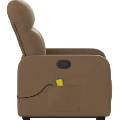 vidaXL Silla de masaje reclinable de pie de tela marrón Marr&oacute;n Best
