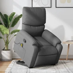 vidaXL Sillas-Silla de masaje reclinable de pie de tela