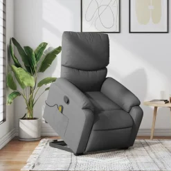 vidaXL Sillas-Silla de masaje reclinable de pie de tela