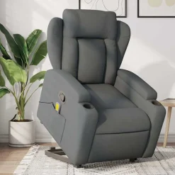 vidaXL Sillas-Silla de masaje reclinable de pie de tela