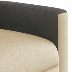 vidaXL Silla de masaje reclinable de pie de tela color Crema Outlet