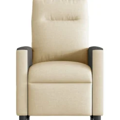 vidaXL Silla de masaje reclinable de pie de tela color Crema Outlet