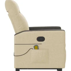 vidaXL Silla de masaje reclinable de pie de tela color Crema Outlet