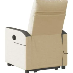 vidaXL Silla de masaje reclinable de pie de tela color Crema Outlet