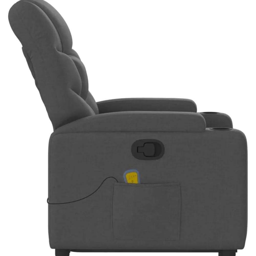 vidaXL Silla de masaje reclinable de pie de tela Gris oscuro Discount