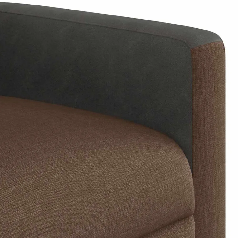 vidaXL Sillas-Silla de masaje reclinable de pie de tela marrón