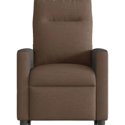 vidaXL Sillas-Silla de masaje reclinable de pie de tela marrón