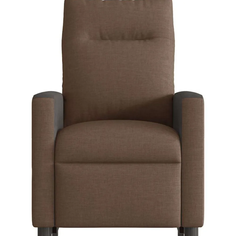 vidaXL Sillas-Silla de masaje reclinable de pie de tela marrón