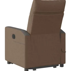 vidaXL Sillas-Silla de masaje reclinable de pie de tela marrón