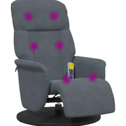 vidaXL Silla de masajes reclinable 91 x 71 x 105 cm Gris oscuro Hot
